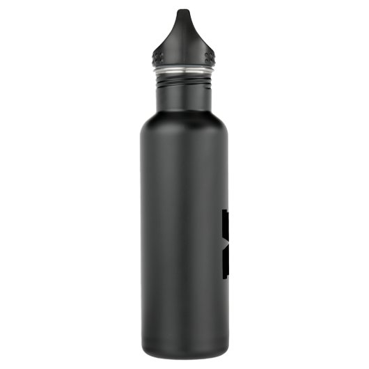 Jouw naam of bedrijfsnaam | Modern mannelijk grijs Waterfles (Links)