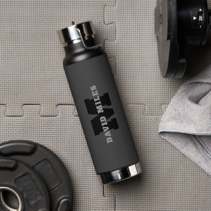 Jouw naam of bedrijfsnaam   Modern mannelijk grijs Waterfles