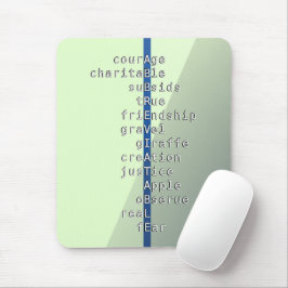 Jouw naam of bericht met Crosswords? Boven groen Muismat