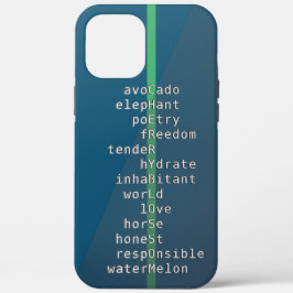 Jouw naam of bericht met kruiswoordpuzzels? Blauw Case-Mate iPhone Case