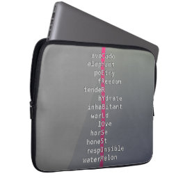 Jouw naam of bericht met kruiswoordpuzzels? Gray Laptop Sleeve