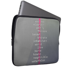 Jouw naam of bericht met kruiswoordpuzzels? Gray Laptop Sleeve