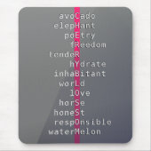 Jouw naam of bericht met kruiswoordpuzzels? Gray Muismat (Voorkant)