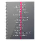 Jouw naam of bericht met kruiswoordpuzzels? Gray Notitieboek (Voorkant)