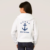 Jouw naam of Boat Name Classic Anchor Navy & White (Achterkant volledig)