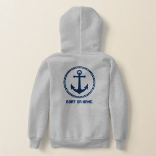 jouw naam of Boat Name Zee Anchor Navy & Grey