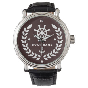 Jouw naam of Boot Nautisch Anker Horloge