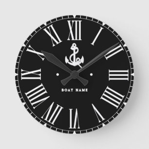 Jouw naam of Boot  Nautisch Anker Ronde Klok