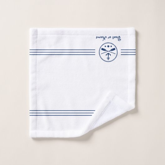 Jouw naam of Boot Nautische Anker & Gekruiste riem Bad Handdoek (Wasdoekje)