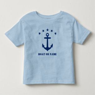 Jouw naam of bootnaam Classic Anker Lichtblauw Kinder Shirts
