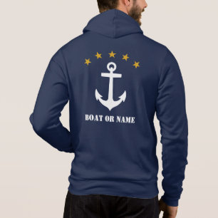 Jouw naam- of bootnaam Klassieke anker Gold-sterre Hoodie