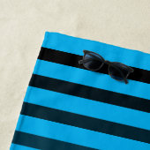 Jouw naam- of bootnaam Nautical Anchor Striped Strandlaken (In situ)