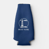 Jouw naam of bootnaam Nautical Classic Vuurtoren Flesjeskoeler (Voorkant)
