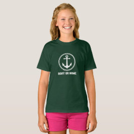 Jouw naam of bootnaam Zee Anker Forest Green T-shirt