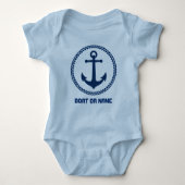 Jouw naam of Bootnaam Zee Anker Navy and Blue Romper (Voorkant)