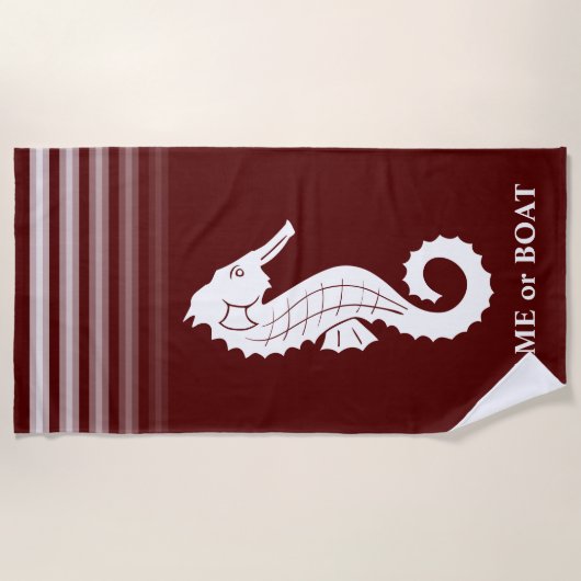 jouw naam- of bootzeepaarten Roos Rode witte strep Strandlaken (Voorkant)