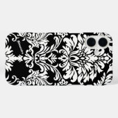 Jouw naam of Citaat Black Damask Case-Mate iPhone Case (Achterkant (horizontaal))