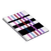 Jouw naam of Initialen & Modern Weven Stripes Notitieboek (Rechterzijde)