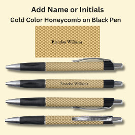 Jouw naam of Initialen op Gold Honeycomb Pen