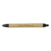 Jouw naam of Initialen op gouden zebrastrepen Zwarte Inkt Pen (Voorkant)