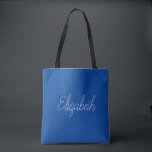Jouw naam of Sjabloon diepblauw vervangen Tote Bag<br><div class="desc">Vervang hier uw tekst van de Manuscript - de NaamTekst van het Manuscript hier Elegant Moderne Minimalistische Sjabloon van de Typografie van het Ontwerp Deep Blue Shopping schouder Canvas tas.</div>