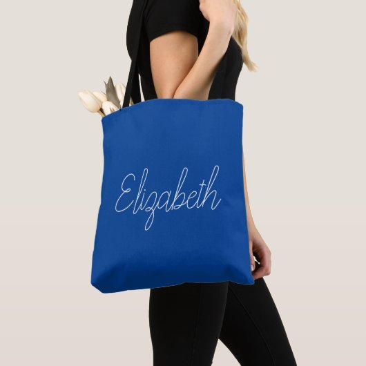 Jouw naam of Sjabloon diepblauw vervangen Tote Bag (Dichtbij)
