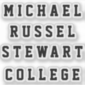 Jouw naam of Tekst 4 Lijnen Transparante Stickers (Voorkant)