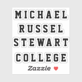 Jouw naam of Tekst 4 Lijnen Transparante Stickers