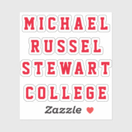 Jouw naam of Tekst 4 Lijnen Transparante Stickers