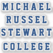 Jouw naam of Tekst 4 Lijnen Transparante Stickers (Voorkant)