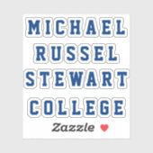 Jouw naam of Tekst 4 Lijnen Transparante Stickers (Vel)