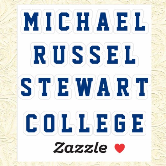 Jouw naam of Tekst 4 Lijnen Transparante Stickers