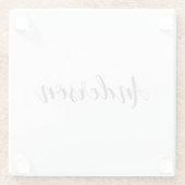 Jouw naam of tekst | Fancy Elegant Script Glazen Onderzetter (Achterkant)