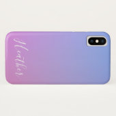 Jouw naam of Word | Paarse roze en blauwe gradiënt Case-Mate iPhone Case (Achterkant (horizontaal))
