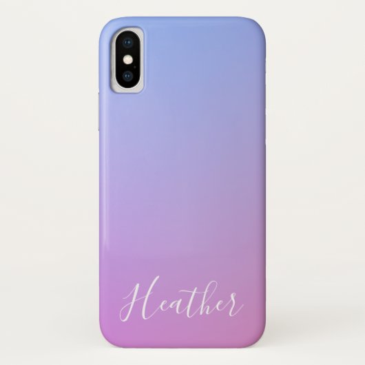 Jouw naam of Word | Paarse roze en blauwe gradiënt Case-Mate iPhone Case (Achterkant)