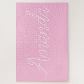 Jouw naam of Word | Roze en wit Legpuzzel (Verticaal)