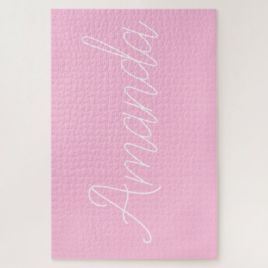 Jouw naam of Word | Roze en wit Legpuzzel (Verticaal)