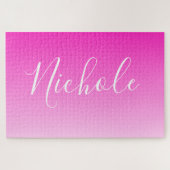 Jouw naam of Word |  roze gradiënt Legpuzzel (Horizontaal)