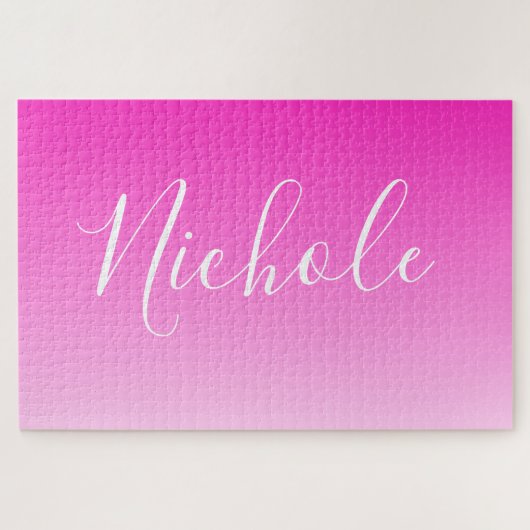 Jouw naam of Word |  roze gradiënt Legpuzzel (Horizontaal)