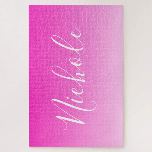 Jouw naam of Word |  roze gradiënt Legpuzzel (Verticaal)