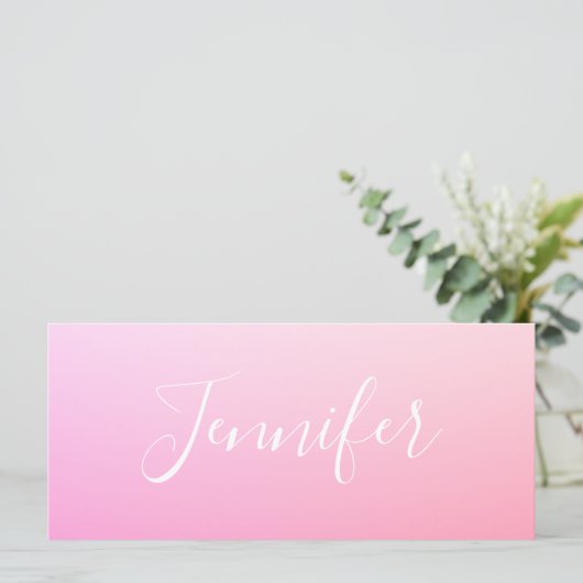 Jouw naam of Word | Roze ombre (Staand voorkant)