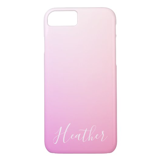 Jouw naam of Word | Roze Ombre Gradatie Case-Mate iPhone Case (Achterkant)