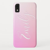 Jouw naam of Word | Roze Ombre Gradatie Case-Mate iPhone Case (Achterkant)