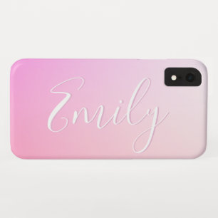 Jouw naam of Word   Roze Ombre Gradatie Case-Mate iPhone Case