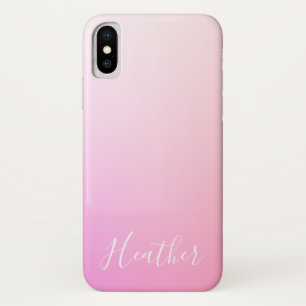 Jouw naam of Word   Roze Ombre Gradatie Case-Mate iPhone Case