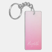 Jouw naam of Word | roze ombre gradiënt Sleutelhanger (Voorkant Links)