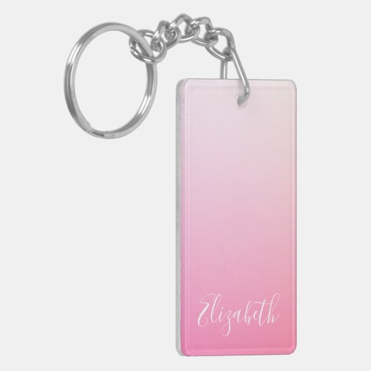 Jouw naam of Word | roze ombre gradiënt Sleutelhanger (Voorkant Links)