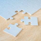 Jouw naam of Word | Sky Blue Ombre-gradiënt Legpuzzel (Zijkant)