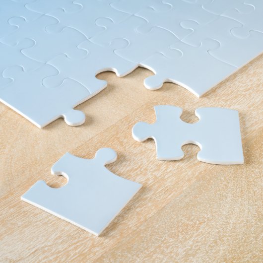 Jouw naam of Word | Sky Blue Ombre-gradiënt Legpuzzel (Zijkant)