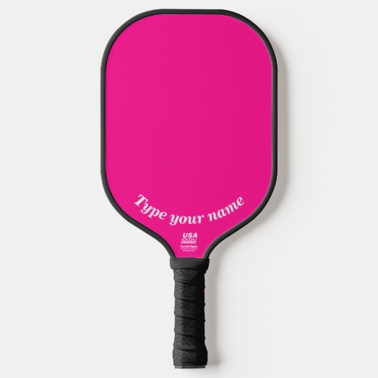 Jouw naam op de lichtroze peddel pickleball paddle (Voorkant)